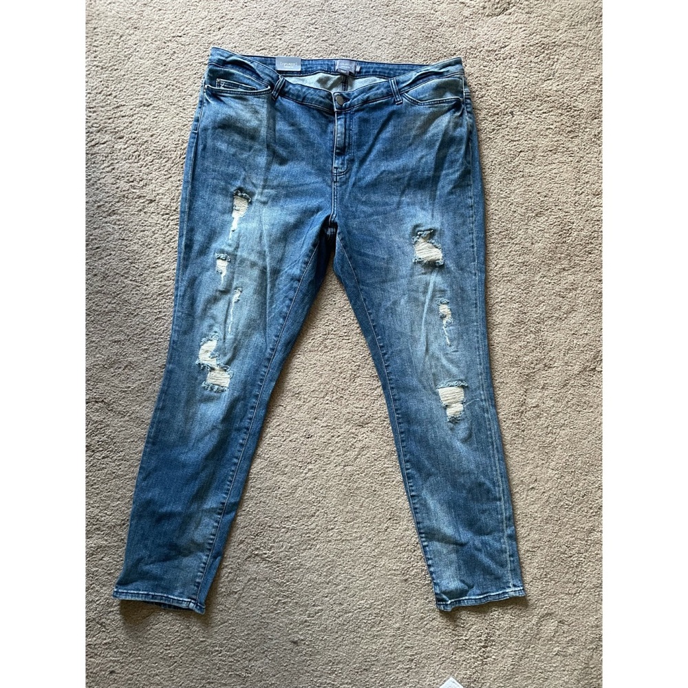 Junarose distressed mid rise skinny